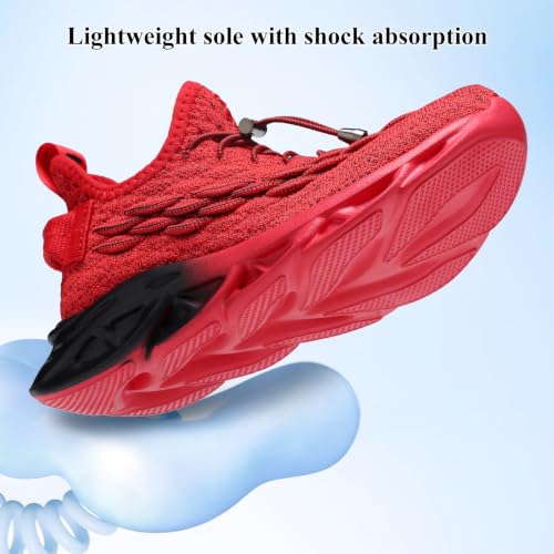 Image of JMFCHI Boys Girls Kids Sneakers Knitted Mesh Running Tennis Athletic Shoes | Breathable,Lightweight,Comfortable,Non-slip,Easy wear,Casual fashion,Indoor outdoor,Gym sport,Daily play,Little /Big Kid