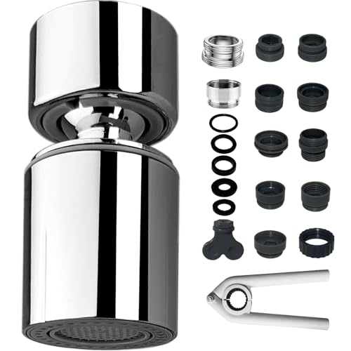 REZZI Aireador Grifo Cocina 360° Giratorio Atomizador Grifo Ajustable 2 modos Difusor Grifo Cocina Fregadero Difusor Compatible con la Mayoría de Grifos