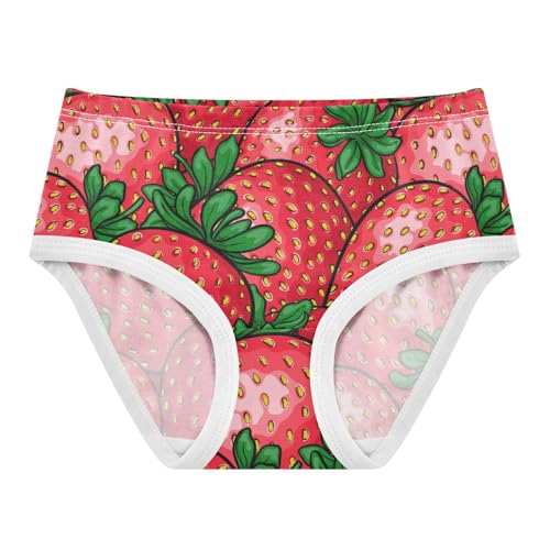 Wusikd Red Strawberry Girls' Underwear Cotton Funny Girls Briefs Soft Toddler Underwear 4T