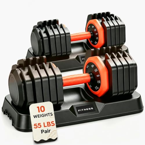 Image of FEIERDUN DB1 QuickDial Adjustable Dumbbell Set, 15-in-1 Adjustable Weights with Storage Box & App, 105lb /52.5lb Quick Change for Drop Set, Superset & HIIT Home Gym, Non-Slip Handles, 3-year Aftersale Service