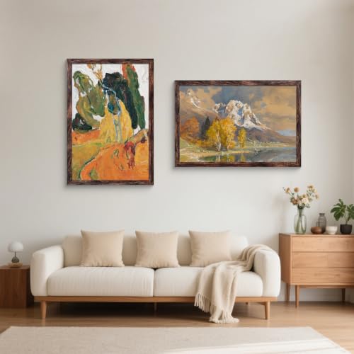 Image of BESCRCL 24x36 Poster Frame Display 24 x 36 inches, Photo Frames for Wall Hanging, Engineered Wood, Brown, 1 Pack