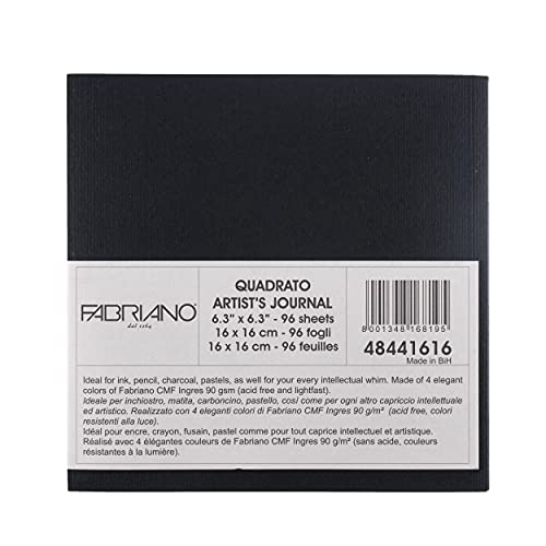 Fabriano Quadratto Artist Journal, 6 X 6, Black #TOP1