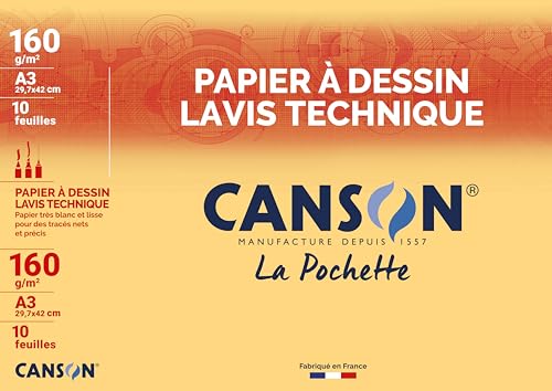 CANSON technisches Zeichenpapier, DIN A3, 160 g/qm, wei VE = 1