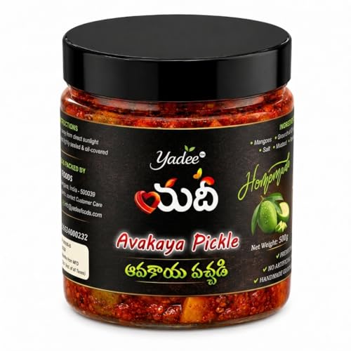 Yadee Traditional Andhra Avakaya Mango Pickle, Spicy Telugu Achar...