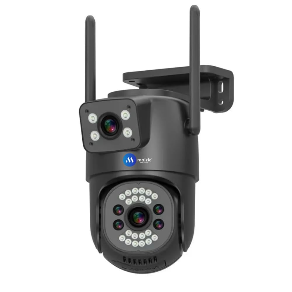Maizic Smarthome Supercam 4G 5+5 MP 1080p FHD Resolution 2in1 Dual Lens/Screen Wireless Bullet+PTZ Outdoor Camera with Color Night Vision, All Sim Support, Two Way Audio, AI Human Detection Black-picture-27