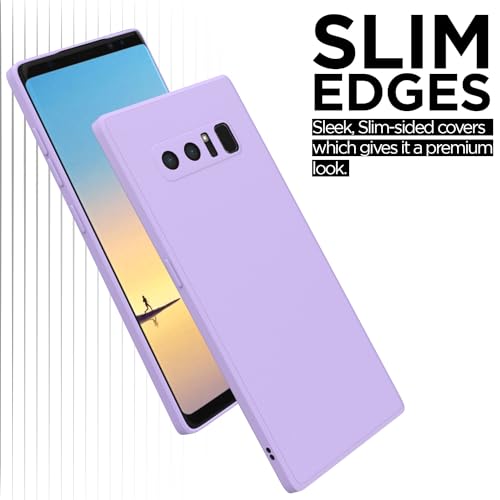 Image of Outlouders Back Cover for Samsung Galaxy Note 8 | Camera Protection | Durable Soft Matte Silicone Bumper Case (Purple)