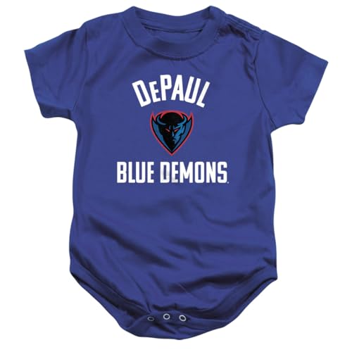 DePaul University Official DePaul Blue Demons Logo Unisex Infant Snap Suit for Baby,Royal Blue, 18 Months