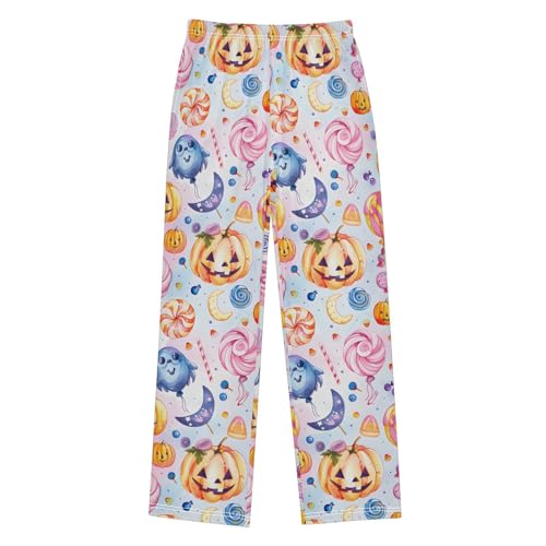 Halloween Pajama Pants Pumpkin Magic Hat Candy Long Sleep Pants Lounge Bottoms
