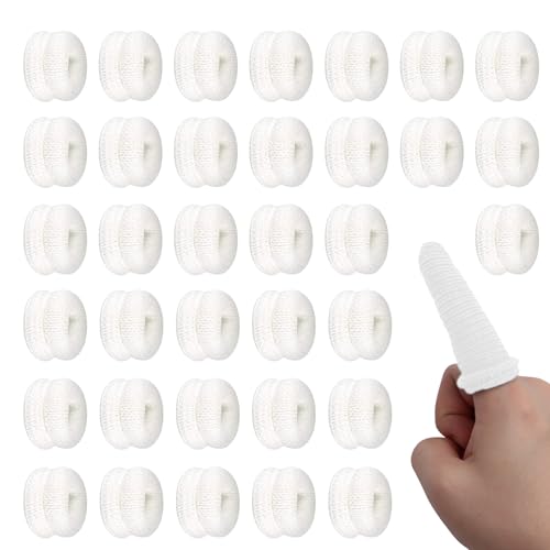 BORISCA 35 Pièces Pansement Doigt, Blanc Bandage Tubulaire Doigt Respirant Protege Doigt pour Premiers Secours Pansements Doigts Cuisine pour Protéger les Doigts Blessés