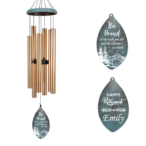 Image of ASTARIN Personalized Happy Retirement Wind Chimes, Tree of Life Retirement Wind Spinner Gift for Women /Men Teacher Coworker 2024, Going Away Farewell Gifts, Deep Tone Larde Wind Chime