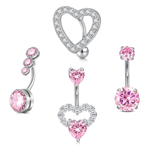 NIUSIMAN 3 piezas Piercing ombligo,14G ombligo Piercing de acero ...