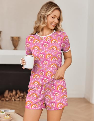 Image of Ekouaer Women Pajama Set Casual Short Set