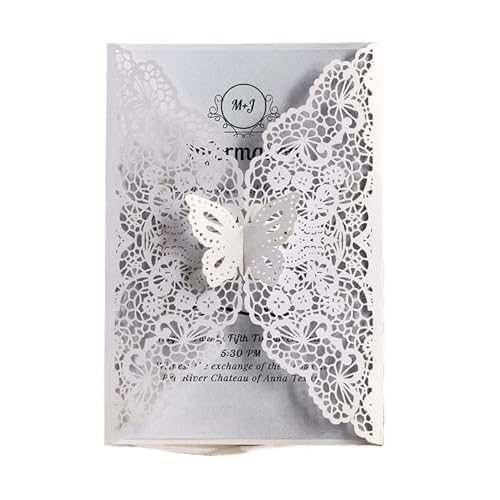 Tarjetas de invitación boda multicolor de 50 piezas con elegantes cubiertas blancas