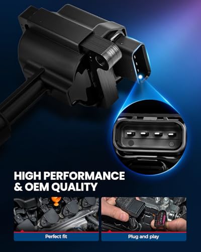 Image of KAX 8-Pack Ignition Coil Pack & Iridium Spark Plugs Kit w /Magnetic Socket for Jaguar XK8 99-02, XJ8 99-03, Vanden Plas 00-03 4.0L, XKR 00-02, XJR 99-02, Replace#UF415, 7866