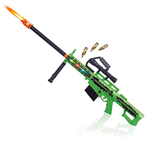 Elite Tactical Force AWM Sniper Rifle Military Action 1:1 Scale Toy Machine Gun with Target Scope, Magazine, Bullets, Lights and Realistic Sounds (42 Inches)