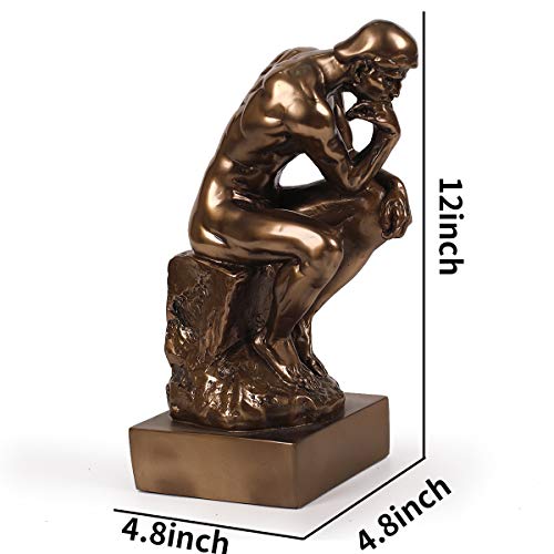 Magicsculp-The Thinker Statue In Premium Cold Cast Bronze- 12-Inch Museum Grade Collectible Figurine #TOP3