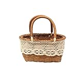 ARTSIM Handgewebter Kleiner Blumenkorb aus Rattan, Kleiner Blumenkorb, Blumenkorb, künstlicher Blumenkorb