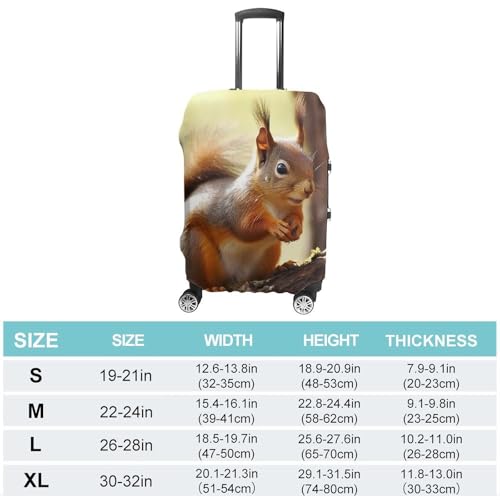 Luggage Cover Elastic Suitcase Cover Protector Washable Travel Baggage Covers Funny Squirrel Luggage Covers Carry On Luggage Protector Anti-scratch 19-32 Inch S2