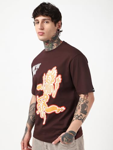 Image of Bewakoof Men's Graphic Print Oversized Fit T-Shirt