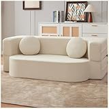 Sofá cama plegable modular modular de tela tejida, 150 cm