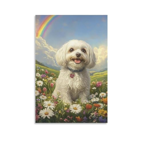 Peinture sur toile Shih Tzu tableau d'art moderne pour séjour