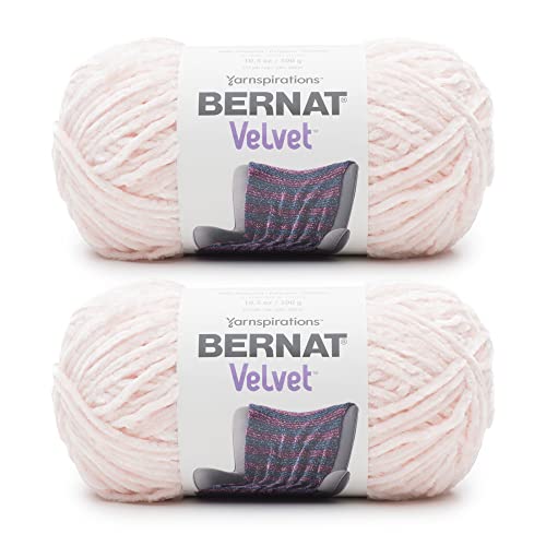 Image of Bernat Velvet Blush Pink Yarn - 2 Pack of 300g /10.5oz - Polyester - 5 Bulky - 315 Yards - Knitting /Crochet
