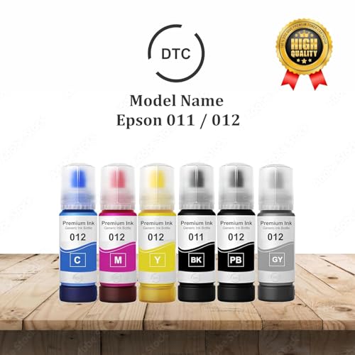 Image of Duplex DTC 011 & 012 Refill Ink Bottle Compatible with Epson Model L8180 and L8160 Printer (012 Grey Ink 1 Pcs)