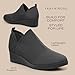 TARYN ROSE Women's Kabe Comfort Wedge Sneaker – Lightweight Knit Upper, Cushioned Footbed, Slip-On Design Dark Grey