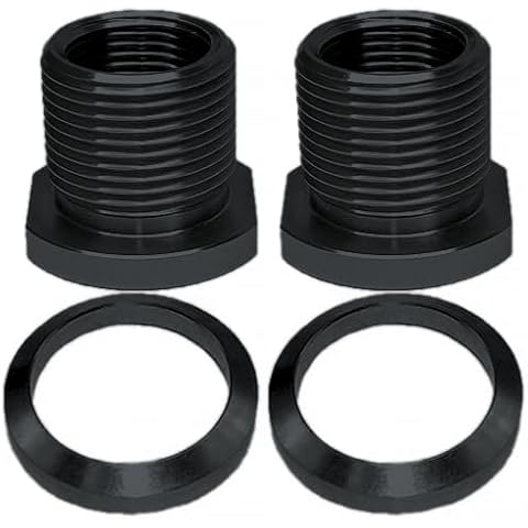 1/2x28 to 5/8x24 Thread Adapter Alloy Steel with Crush Washer (Black -2pc) Cover