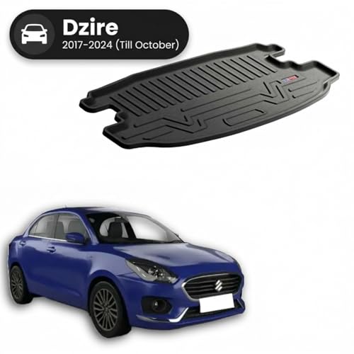 Image of 3D TPE Car Boot Mat for Dzire (2017-2024) Custom Fit, Heavy Duty & Anti-Slip Boot Mat | All Weather Resistant, Waterproof & Dustproof Trunk Liner, Car Dicky Mat for Dzire