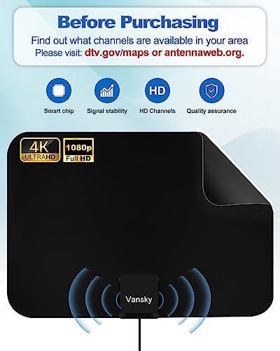 Vansky VS-TX01 Tv Antenna Indoor, Digital Amplified Indoor Hdtv Antenna thumb #2