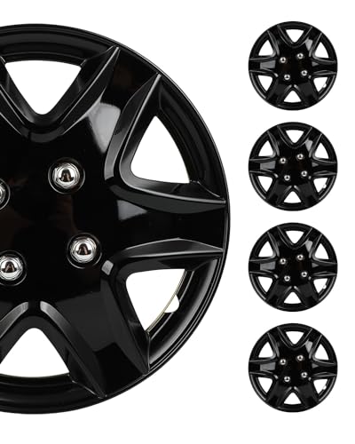 Llantas, Automotive Parts and Accessories SCITOO 13 Inch Hubcap Auto Tire Replacement Exterior Cap OEM Steel Wheel Hubcaps Wheel Cover Rim Set of 4 PP Black Snap On