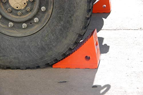 Roadblock Uc1700 Impact-Absorbing Urethane Industrial Wheel Chock, Orange, 8.5" Length X 7.5" Width X 6.25" Height (1-Piece) #TOP3
