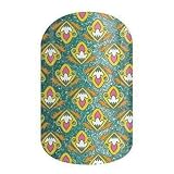 INDIE TRIP - Jamberry Nail Wraps - Half Sheet - Green Sparkle Geometric Lotus