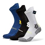 BRISIRA Coolmax Bambou Chaussettes Running Homme Femme De Contention Chaussettes Sport Lot De 3 Paires Compression Sans Couture Anti Ampoule Randonnée,Tailles Sportives 35-51