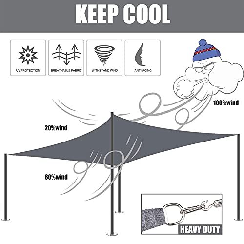 Voile d'ombrage 4x5m imperméable en sable PES pour jardin