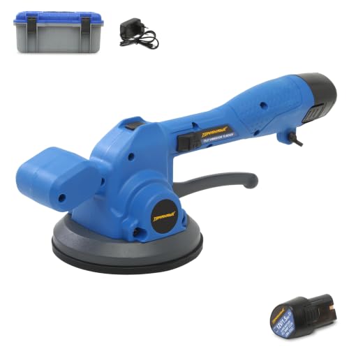 Image of TOMAHAWK TCTV-12A 12V Cordless Tile Vibrator & Tile Laying Machine | 135mm Suction Cup | 1800-5500 t /min Vibration | Fits 30-130cm Tiles | 50kg Vertical & 60kg Horizontal Load