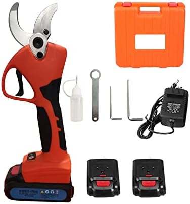 Electric Pruning Shears 21V Cordless Pruner Lithium-ion Pruning Shear Efficient Scissors Bonsai Electric Tree Branches Garden Tools (8605 Orange)