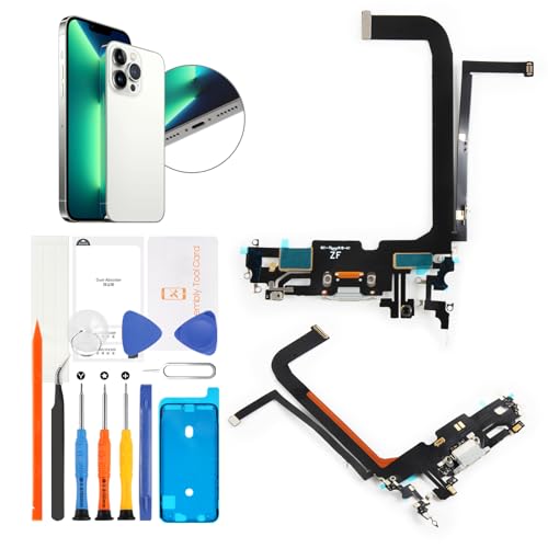Connecteur de charge USB iPhone 13 Pro Max argent avec kit outils et joint