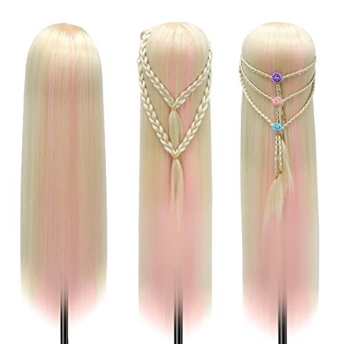 Styling Head 28 inch Hairdresser Training Head 100% Synthetic Fiber Hair Styling Head - Image 2