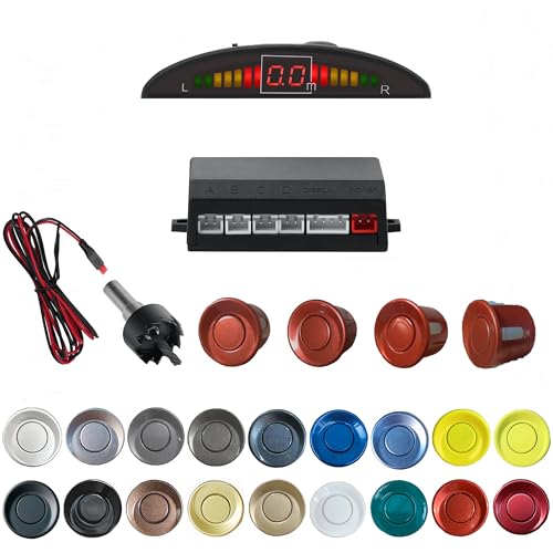 Image of Parking Sensor Kit Backup Sensor Kit Reverse Sensor for Car 18 Color Options for Probes Adjustable Alarm Volume Professional Sensore de Reversa para Carro Safe Driving Assistant(red)