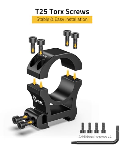 Image of CVLIFE Precision Scope Rings Mount - Compatible with Picatinny Rails and More - 2 Pieces