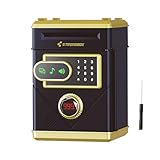 Piggy Bank,Safe ATM Piggy Bank for Kids Adults with Password,Money Saving Box with Touchscreen and Digital Counting Function,Christmas Toys for Gifts for 6 7 8 9 10 Year Old(Black)