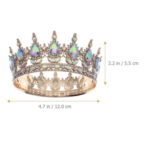 Tiara vintage de cristal dorada para peinados de boda delicados 2