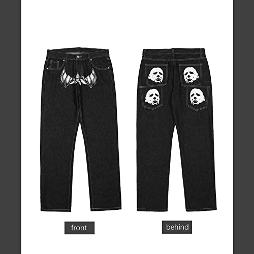 Hip Hop Gothic Denim Pants Streetwear Mens Graphic Print Baggy Punk Rock Jeans Harajuku Casual Loose Jean Trousers3