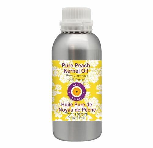 Deve Herbes Pure Peach Kernel Oil (Prunus persica) Cold Pressed 1250ml, (42 oz)