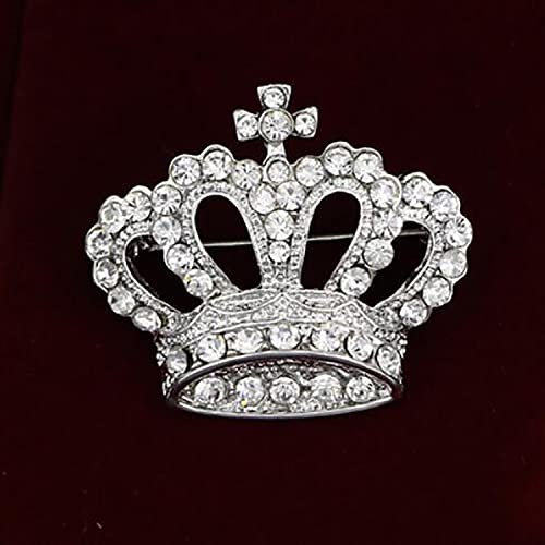 Image of Crystal Rhinestone Princess Queen Brooch Pin Tiara Crown Brooches for Women Tiara for Wedding Party /Banquet /Birthday