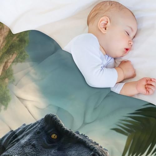 Couverture polaire dinosaure en flannel extra douce 140x180cm