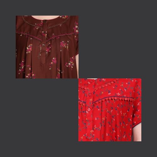 Image of Women's Alpine Floral Print Maxi Night Gown