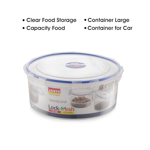 Image of Aristo Lock & Fresh 1110 Multi-Purpose Plastic Containers With Lid For Kitchen Storage Pulses, Rice,Snacks,Multipurpose Use |Food Grade Bpa Free Leak,Transparent
